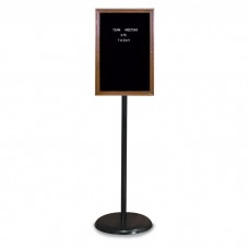Black Base/ Wood Frame Pedestal Letterboard