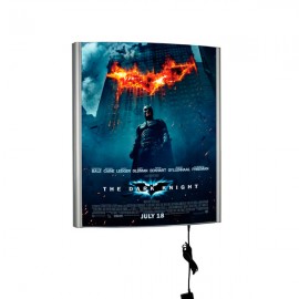 Curved LED Box 22"w x 28"h Poster Size Silver, Single Sided