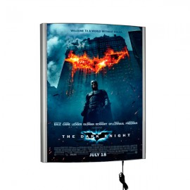 Curved LED Box 30"w x 40"h Poster Size Silver, Single Sided