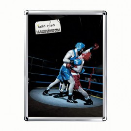 Snap Frame 18'' X 24''  Poster Size 1" Silver Color Profile, Round Corner