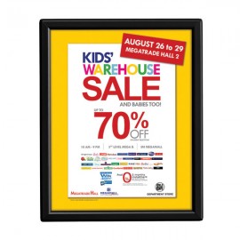  8'' X 10''  Poster Size 0.55" Black Color Profile, Safety Corner, Without Back Support