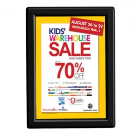  5'' X 7''  Poster Size 0.55" Black Color Profile, Safety Corner, Without Back Support