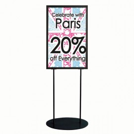 Oval Floor Stand 24"w x 36"h Poster Size Black, Double Sided