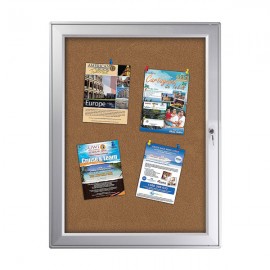 enclose bulletin board 9 x (8.5" x 11") Paper Area Silver Aluminum, outdoor