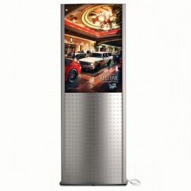 Decorative Kiosk 24"w x 36"h Poster Size Silver, Double Sided, With poster panel