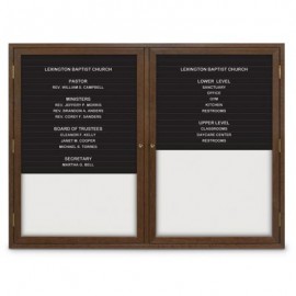 42 x 32" Double Door Standard Enclosed Magnetic Directory Board