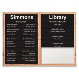 48 x 36" Double Door Illuminated Enclosed Magnetic Directory Board