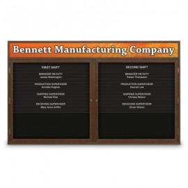60 x 36" Double Door Illuminated Enclosed Magnetic Directory Board w/ Header