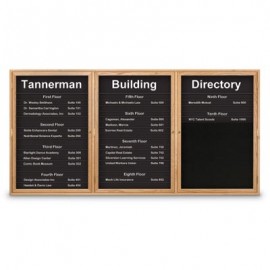 72 x 36" Triple Door Standard Enclosed Magnetic Directory Board