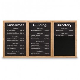 72 x 36" Triple Door Standard Enclosed Magnetic Directory Board