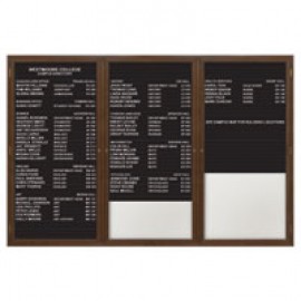 96 x 48" Triple Door Standard Enclosed Magnetic Directory Board