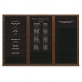 72 x 48" Triple Door Illuminated Enclosed Magnetic Directory Board