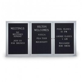 72 x 48" Triple Door Standard Indoor Enclosed Letterboards