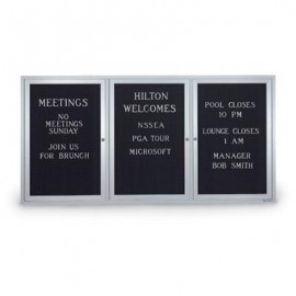 72 x 48" Triple Door Illuminated Outdoor Enclosed Letterboard