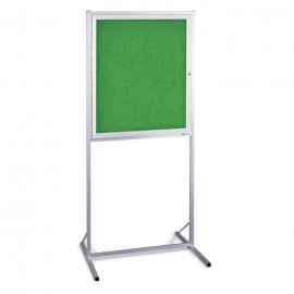 30 x 36" Aluminum Enclosed Double Pedestal Easy Tack Board