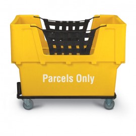 Parcels Only" Yellow Imprinted Plastic Basket Truck
