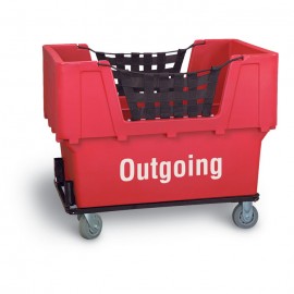 Outgoing" Red Imprinted Plastic Basket Truck