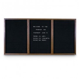 72 x 36" Triple Door Standard Indoor Wood Enclosed Letterboard