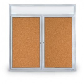 48 x 48" Double Door with Header Indoor Enclosed Corkboards