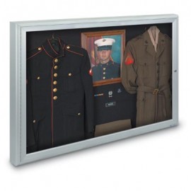 48 x 36" Single Door Illuminated 4" Radius Frame Enclosed Corkboard