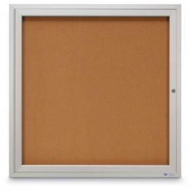 36 x 36" Single Door Illuminated Outdoor Enclosed Corkboards