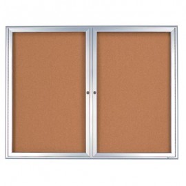 60 x 36" Double Door Radius Frame- Outdoor Enclosed Corkboard