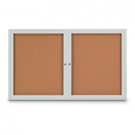 60 x 36" Double Door Radius Corner- Indoor Enclosed Corkboard