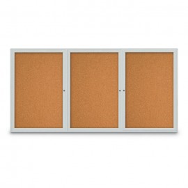 96 x 48" Triple Door Radius Corner- Indoor Enclosed Corkboard