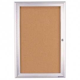 24 x 36" Single Door Radius Frame- Outdoor Enclosed Corkboard