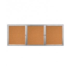 96 x 36" Triple Door Radius Frame w/ Header- Outdoor Enclosed Corkboard