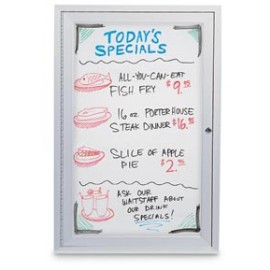 24 x 36" Single Indoor Enclosed Dry/Wet Erase Boards w/ Header