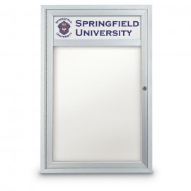 24 x 36" Single Door Outdoor Enclosed Dry/Wet Erase Board w/ Header