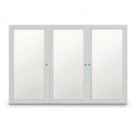72 x 48" Triple Door Standard Radius Frame Indoor Enclosed Dry/Wet Erase Board