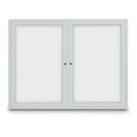 96 x 48" Triple Door Standard Radius Frame Indoor Enclosed Dry/Wet Erase Board