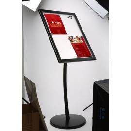 Poster Board on Curved Post with Magnet 4x8.5"x11" Viewable Area Landscape/Portrait use Black