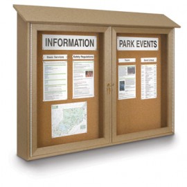 45 x 30" Double Door Enclosed Cork Message Center