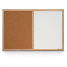 24 x 18" Hard Wood Framed Dry Erase and Cork Combo Board