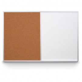 36 x 24" Aluminum Framed Dry Erase and Cork Combo Board