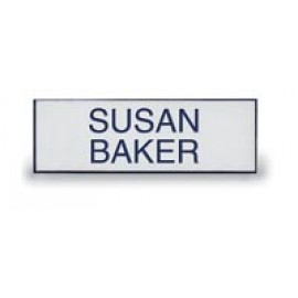 Blue on White Name Badge