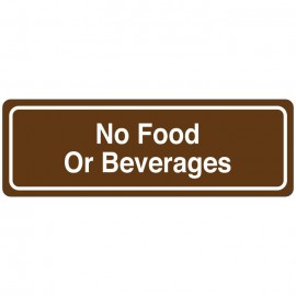 No Food Or Beverages Directional Sign