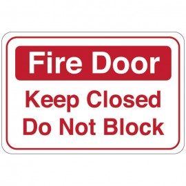 Fire Door (Keep Closed Do Not Block) Facility Sign