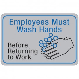 Employess Must Wash Hands Before Returning to Work Facility Sign