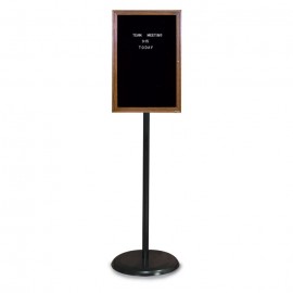 Black Base/ Wood Frame Pedestal Letterboard