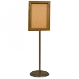 Bronze Base/ Wood Frame Pedestal Corkboard
