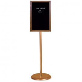 Gold Base/ Wood Frame Pedestal Letterboard