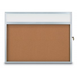 48 x 36" Slim Style Radius Framed Corkboard w/ Header