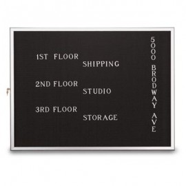 48 x 36" Slim Style Radius Framed Enclosed Letterboard