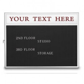 48 x 36" Slim Style Radius Framed Enclosed Letterboard
